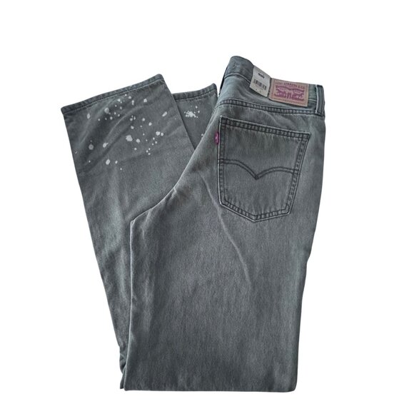 Levis Low Pro Straight Jeans Gray Size 29 Grey Denim Pants Vintage Distressed - Picture 12 of 14